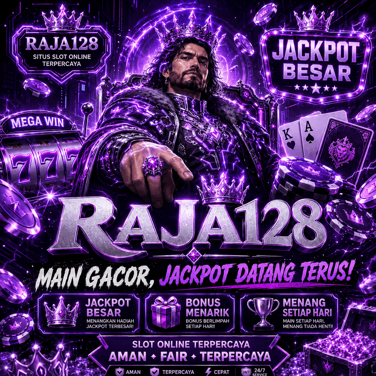 Thumbnail 1 of 3, Poster, RAJA128 ♛ PLATFORM GAME SLOT ONLINE DENGAN KONSEP PREMIUM DAN ELEGAN designed and sold by RAJA128.